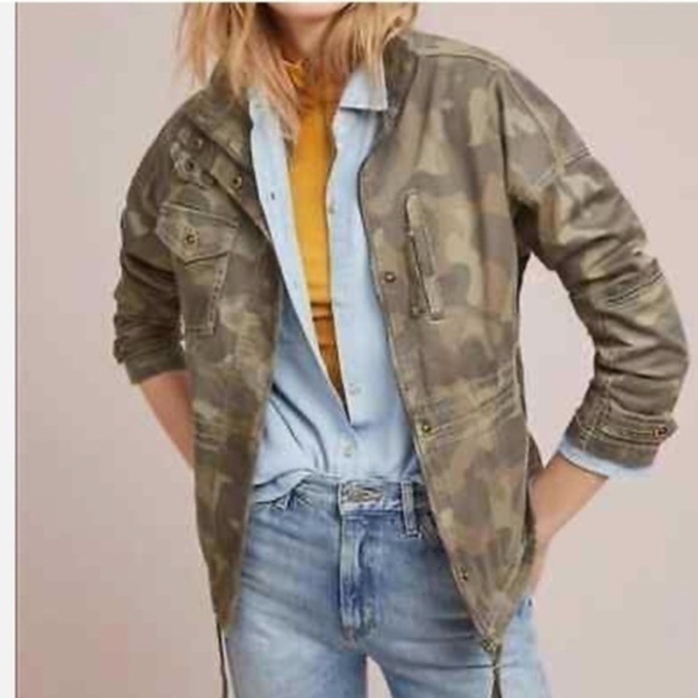 New✨Anthropologie Marrakech Camouflage Anorak Camo Jacket - Picture 3 of 11